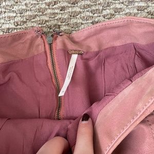 Free people leather suede skirt